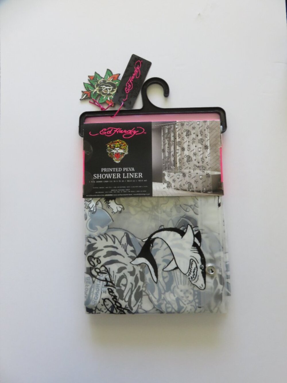 (#123) Ed Hardy Shower Curtain Liner 72x72 Tattoo PEVA